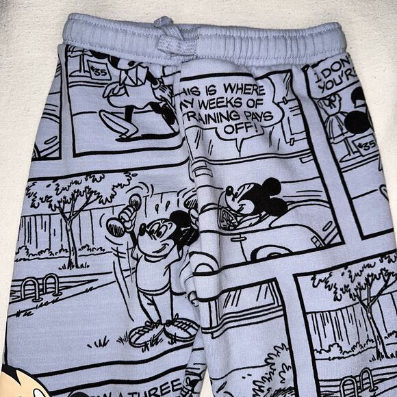 Zara Plush Mickey Mouse Logo Disney Pants Boys Size 7 Blue - Picture 4 of 8